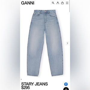 Ganni Washed Indigo Baggy Jeans